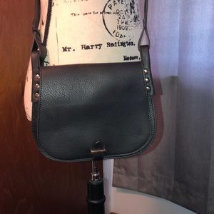 Nico and olive leather studded saddle bag